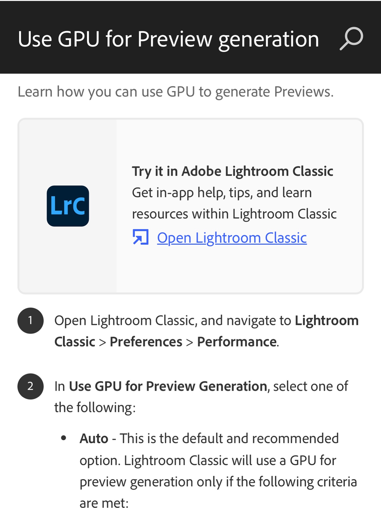 Lightroom Classic GPU 更新 — 封面照片